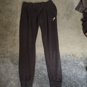 Gymshark Black Women's Joggers with White Logo